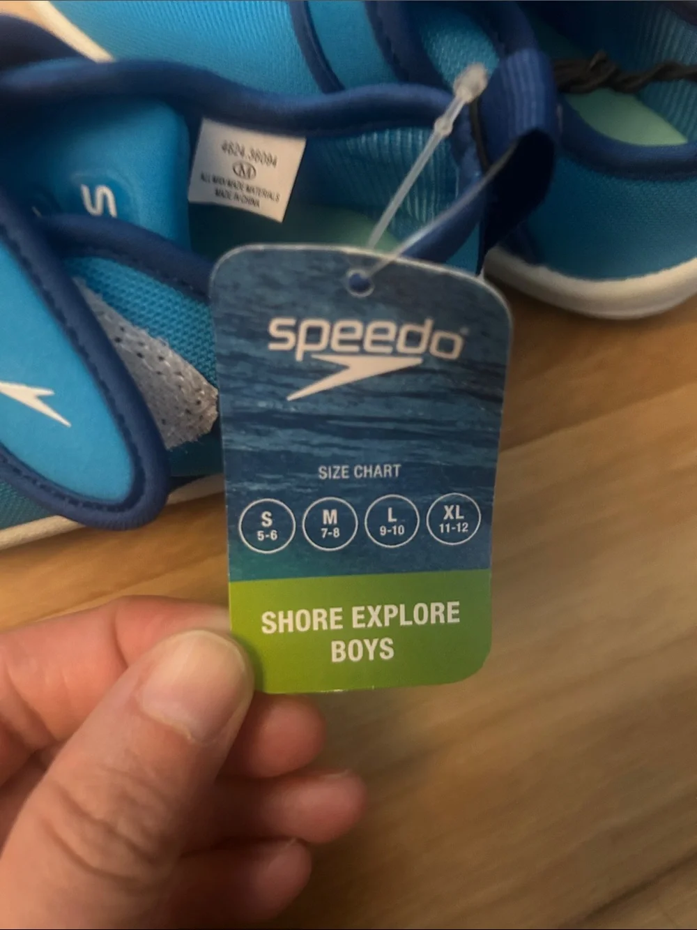 Speedo Little Kids Bright Blue Slip-On Water Shoes with Hook-and-Loop Strap